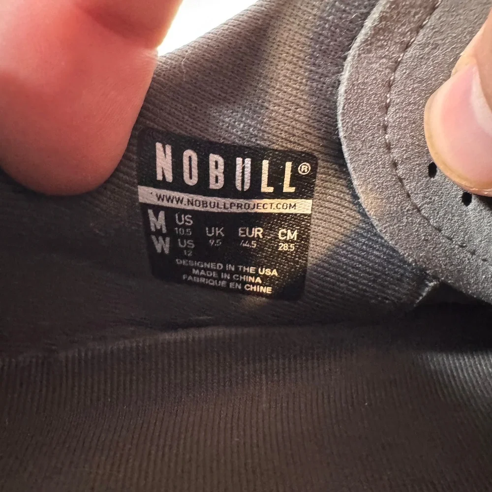 NOBULL SuperFabric Trainer Grey Gum Sole Mens 10.5 Cross Training Shoes